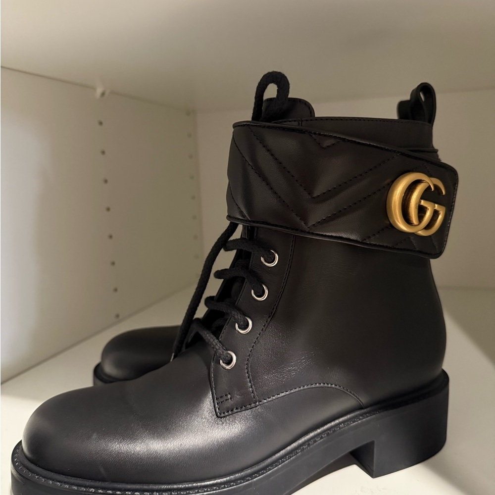 Gucci Double GG Combat Boots